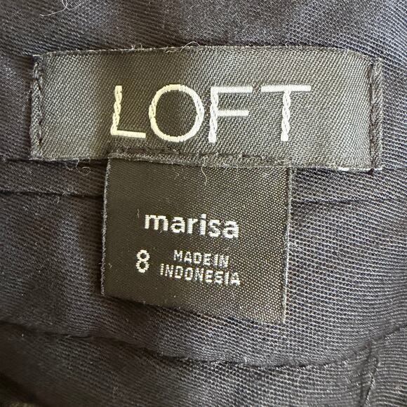 Ann Taylor LOFT sz 8 Dachshund Weiner Dog Embroidery Pant MARISA Black Womens - Picture 8 of 9